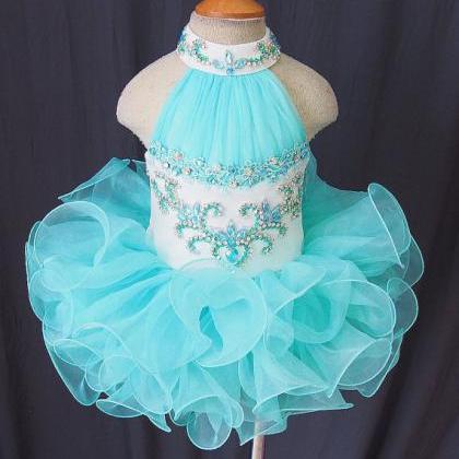 Infant Baby Tutu Pageant Clothes Flower Girl Dress..