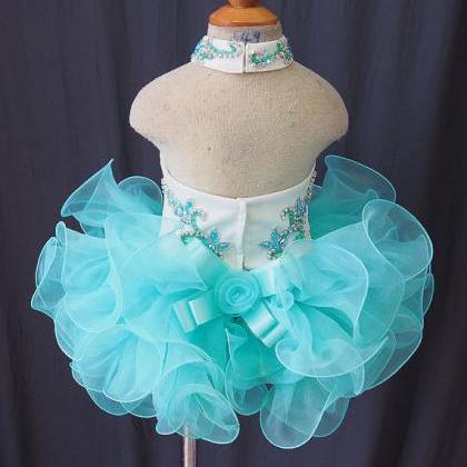 Infant Baby Tutu Pageant Clothes Flower Girl Dress..