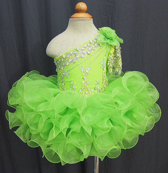 Lafine One-should Organza Flower Girl Dress With Beading Baby Tutu Infant Pageant Clothes