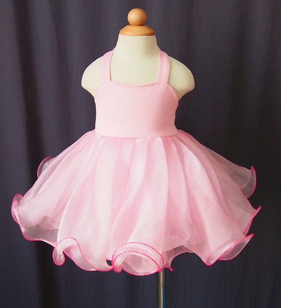 Lafine Infant Baby Pageant Commuion Clothing Flower Girl Dress Pink