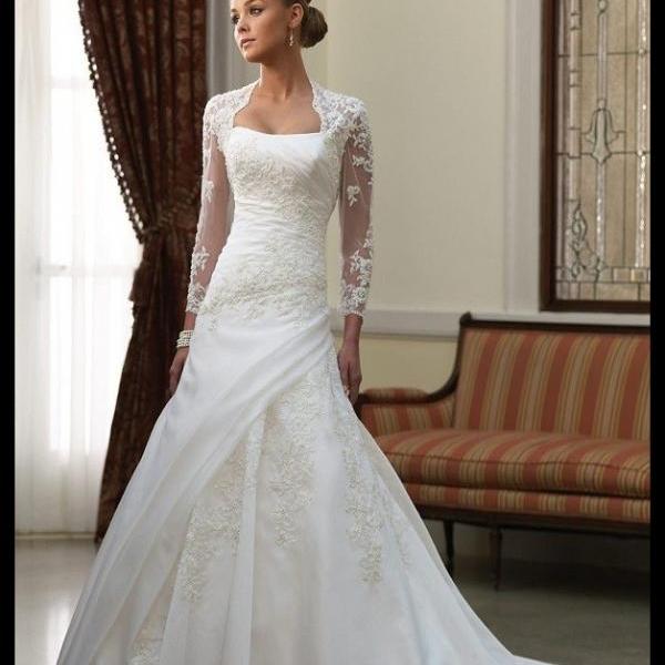 A-line Bridal Dresses Ivory Customization